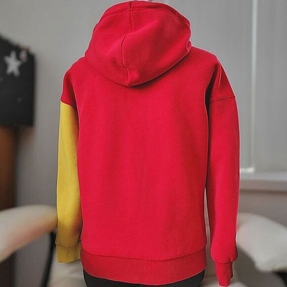 Li Ning China logo embroidered red and yellow pullover hoodie - Picture 2 of 13